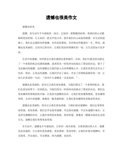 遗憾也很美作文