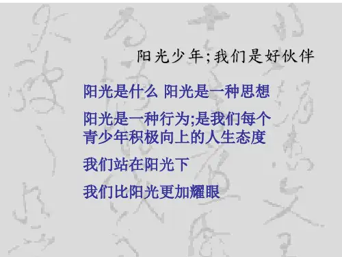 《做阳光少年主题班会》ppt课件