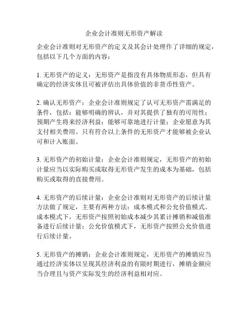 企业会计准则无形资产解读