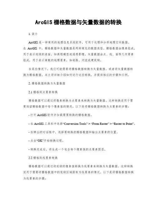 ArcGIS栅格数据与矢量数据的转换