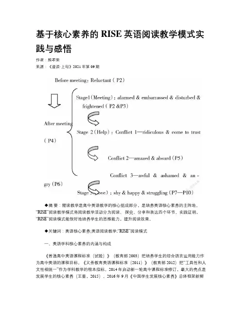 基于核心素养的RISE英语阅读教学模式实践与感悟
