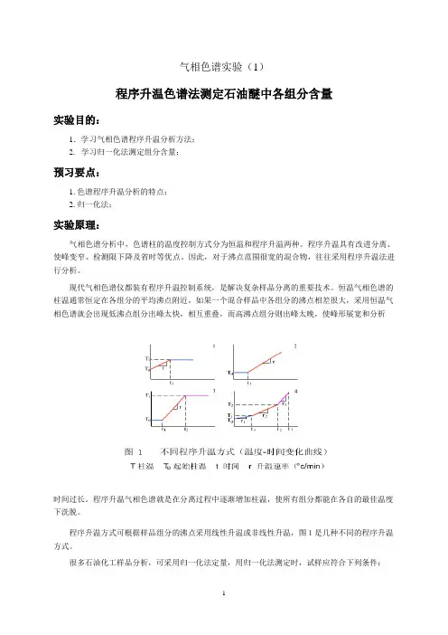 气相色谱实验(1)—程序升温