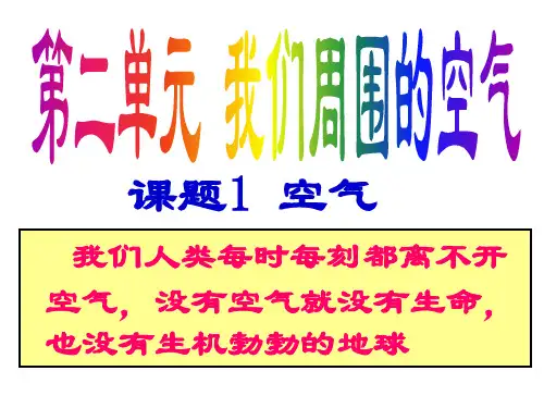 初中化学《空气》讲解