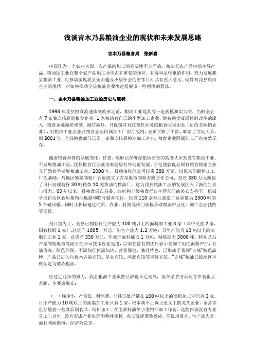 浅谈粮油企业的现状和未来发展思路