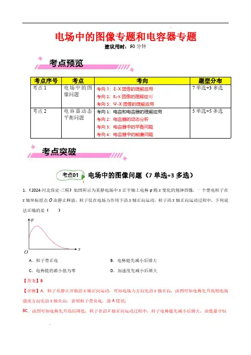 电场中的图像专题和电容器专题(解析版)—2025年高考物理一轮复习考点通关卷(新高考通用)