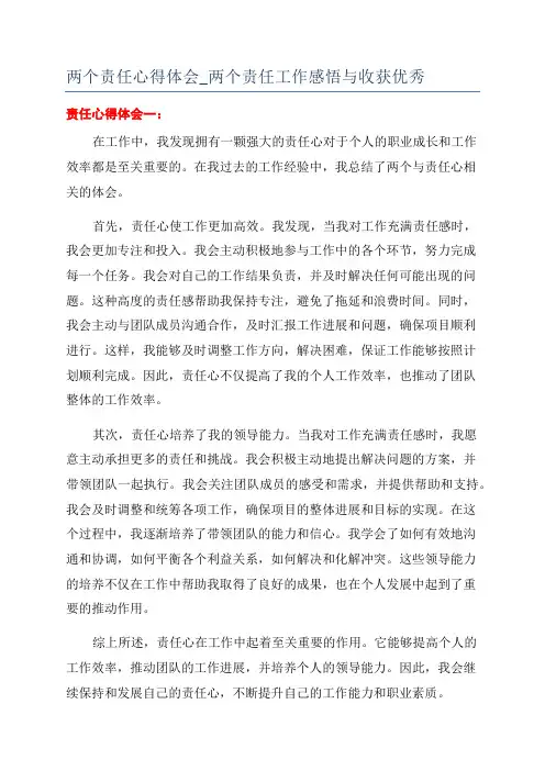两个责任心得体会_两个责任工作感悟与收获优秀