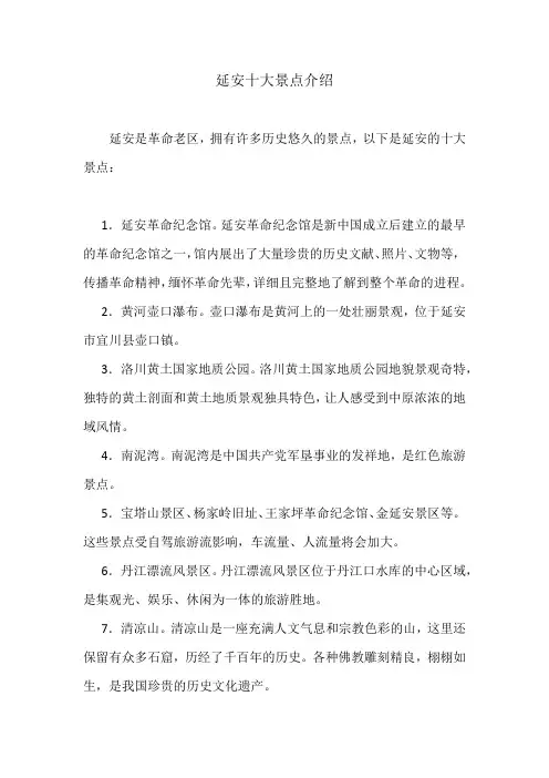 延安十大景点介绍