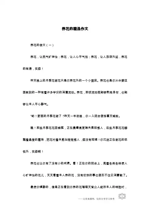 养花的精选作文