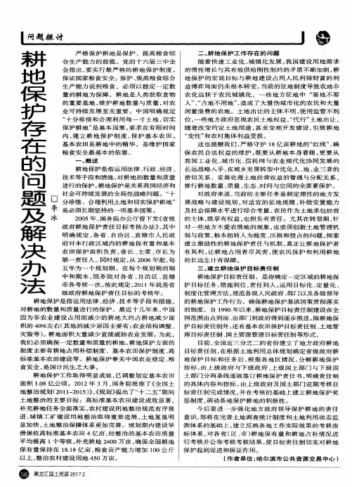 耕地保护存在的问题及解决办洪