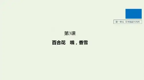 2020版新教材高中语文第一单元第3课百合花哦香雪课件新人教版必修上册