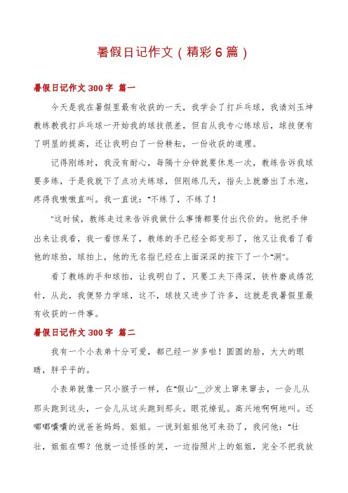 暑假日记作文(精彩6篇)