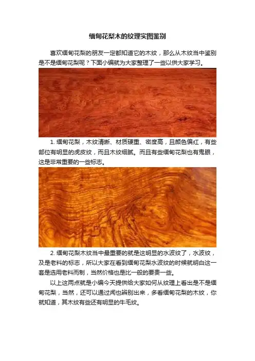 缅甸花梨木的纹理实图鉴别