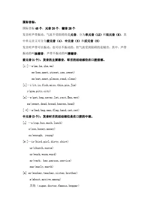 初学音标课(讲义)通用版英语六年级下册