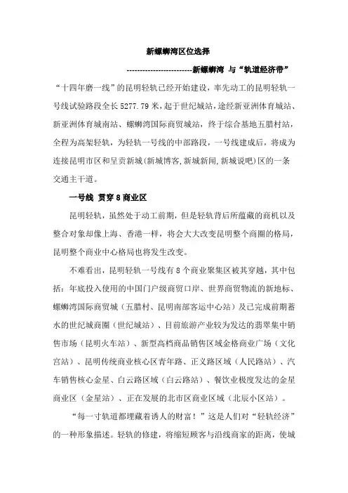 新螺蛳湾区位选择