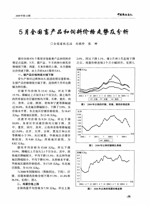 5月全国畜产品和饲料价格走势及分析