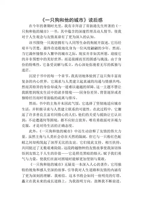 《一只狗和他的城市》读后感