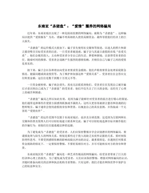 东南亚“杀猪盘”：“爱情”圈养的网络骗局