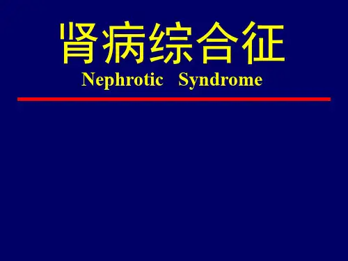 内科学PPT课件 肾病综合征 原发性肾小球疾病 泌尿系统疾病