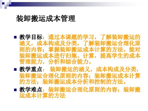 装卸搬运成本管理