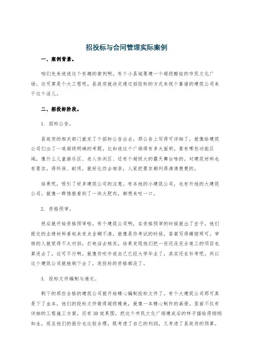 招投标与合同管理实际案例