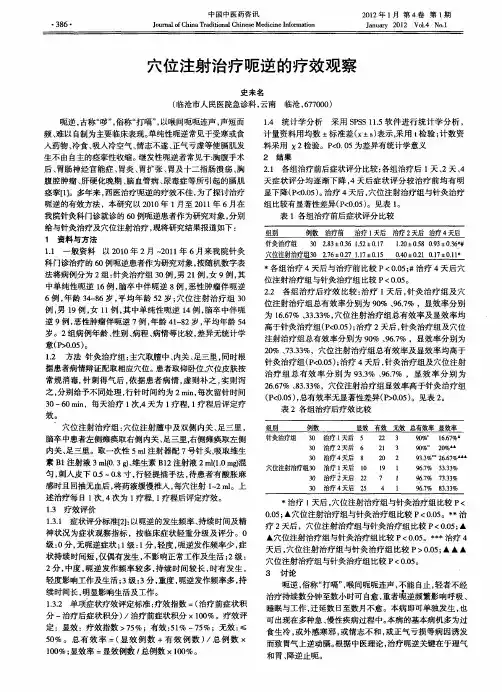 穴位注射治疗呃逆的疗效观察