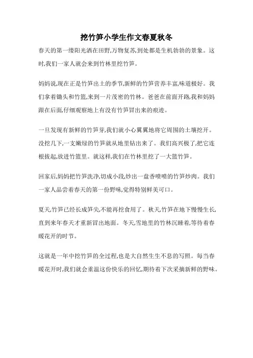 挖竹笋小学生作文春夏秋冬