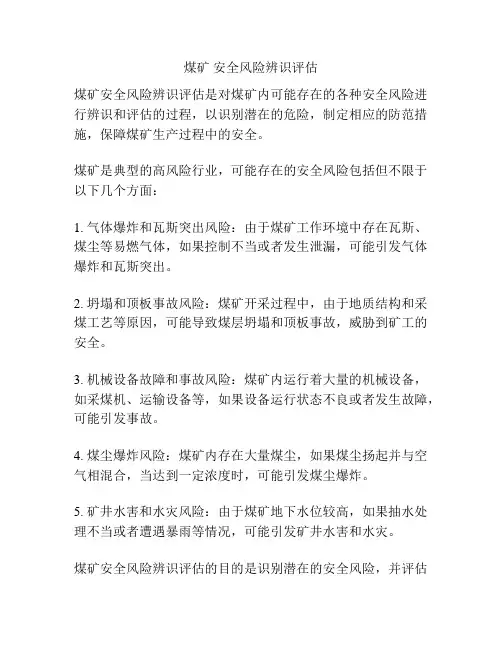煤矿 安全风险辨识评估