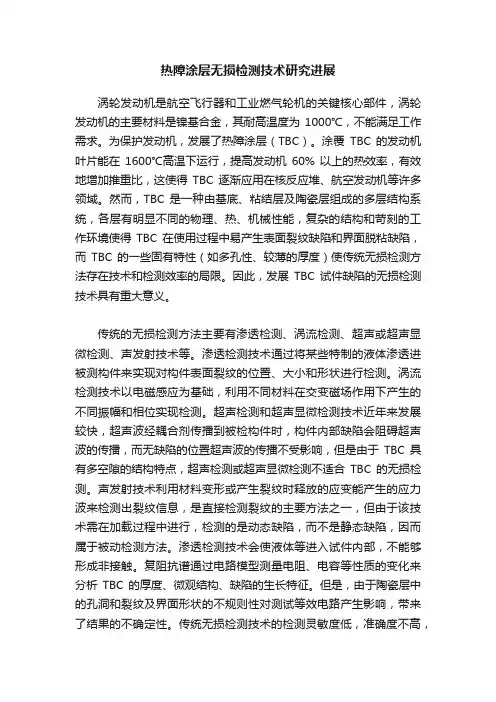 热障涂层无损检测技术研究进展
