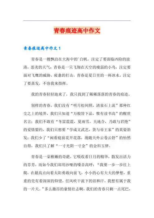 青春痕迹高中作文