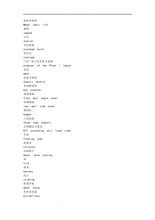 汽车词汇(中英文)