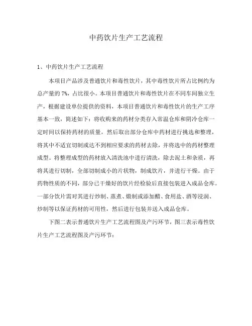 中药饮片生产工艺流程