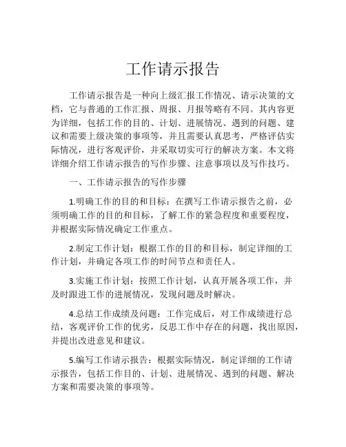 工作请示报告