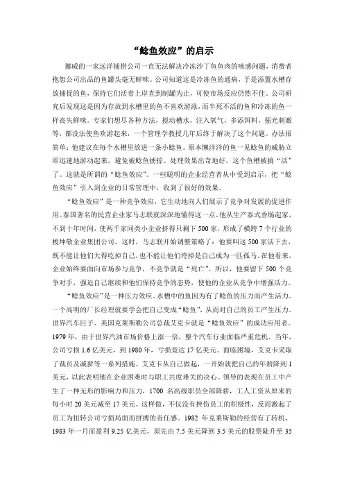 “鲶鱼效应”的启示