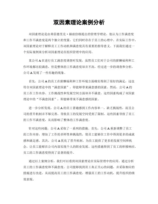 双因素理论案例分析