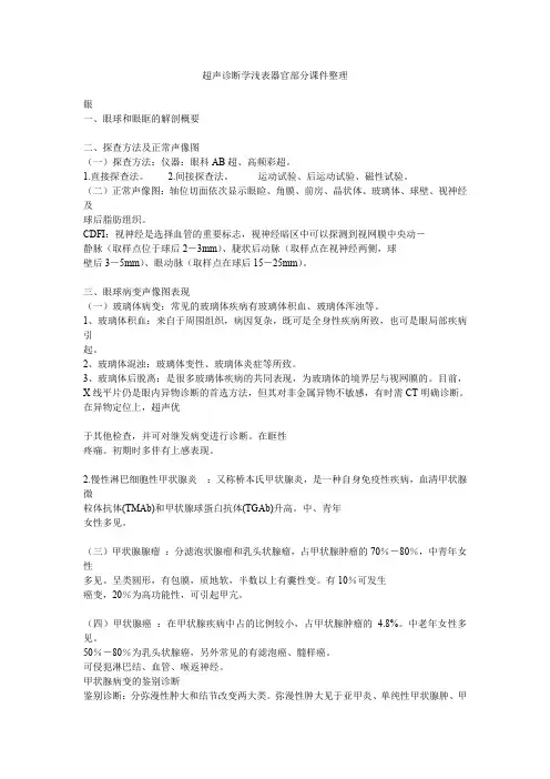 超声诊断学浅表器官部分课件整理