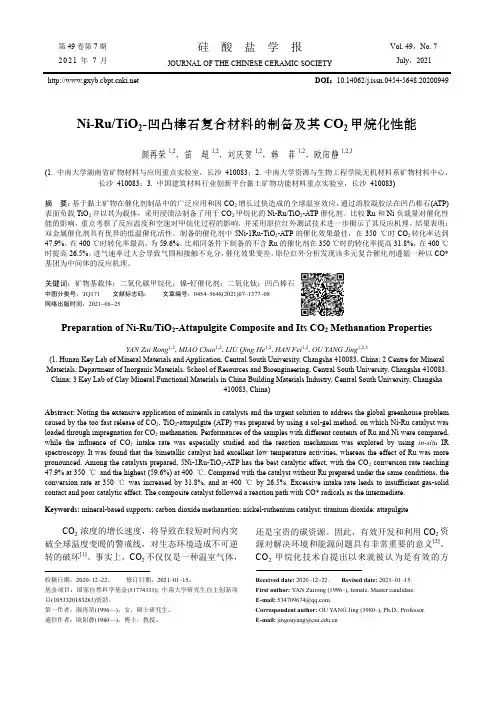 Ni-Ru/TiO2-凹凸棒石复合材料的制备及其CO2甲烷化性能