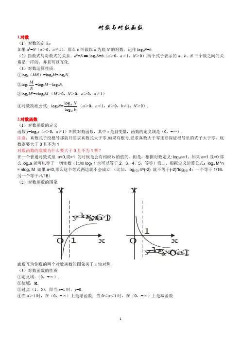 高中数学对数与对数函数知识点及例题讲解