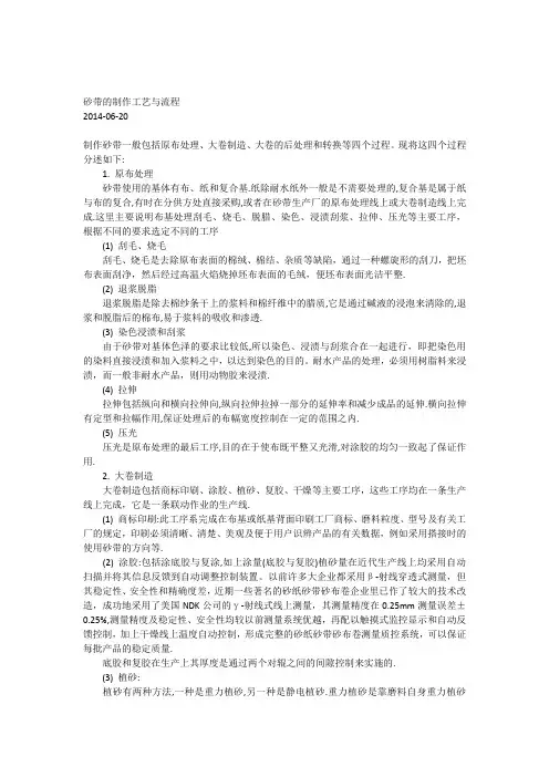 砂带的制作工艺与流程