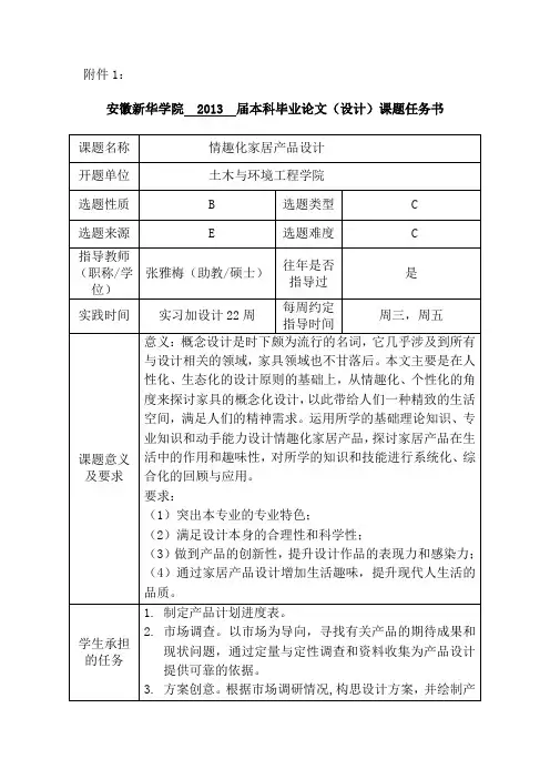 毕业设计情趣化家居产品设计