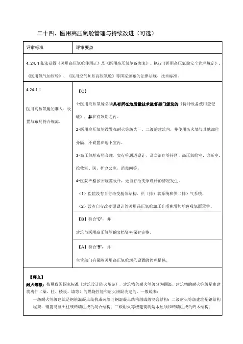 二十四医用高压氧舱管理与持续改进(可选)