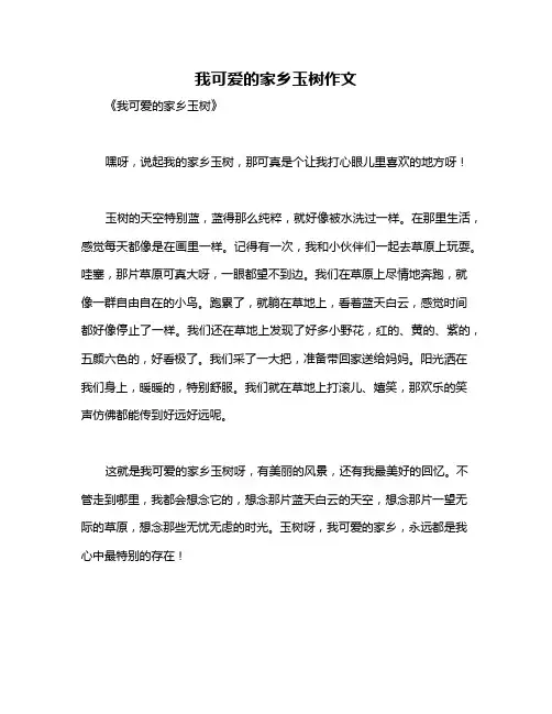 我可爱的家乡玉树作文