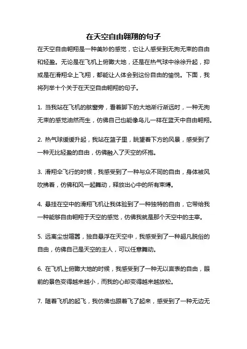在天空自由翱翔的句子