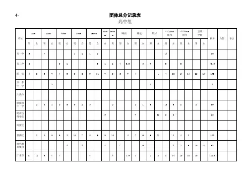 团体总分记录表