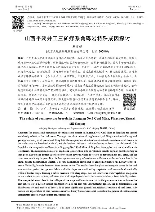 山西平朔井工三矿煤系角砾岩特殊成因探讨