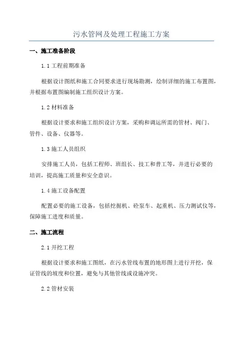 污水管网及处理工程施工方案