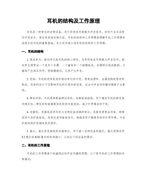 耳机的结构及工作原理