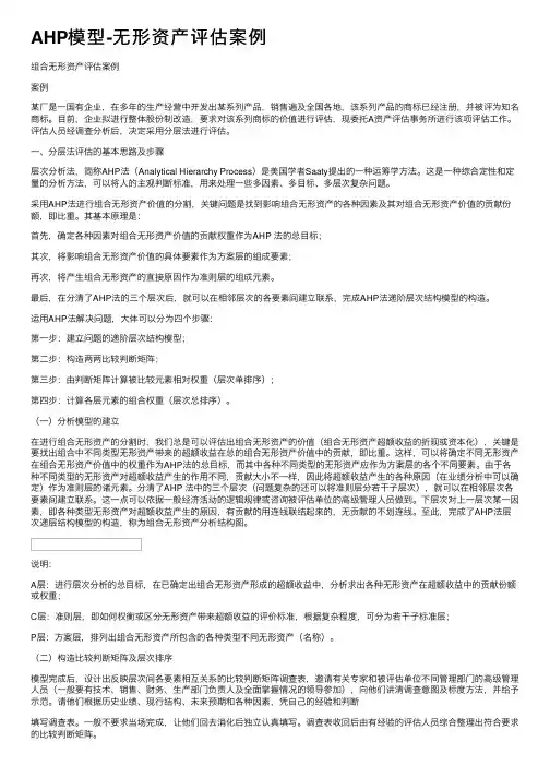 AHP模型-无形资产评估案例