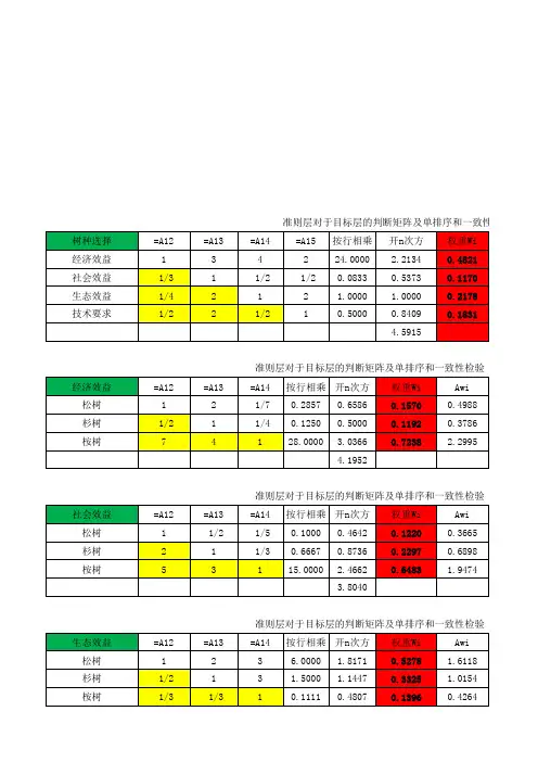 (完整版)层次分析法模板例题