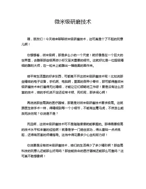 微米级研磨技术