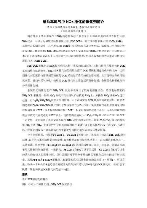 柴油车尾气中NOx净化的催化剂